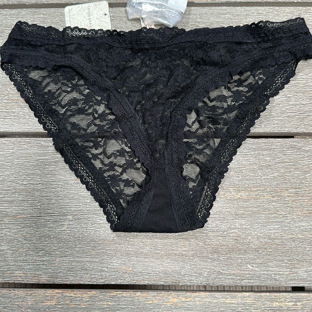 Free People Daisy Lace Undies Panty Black Lace Bikini S